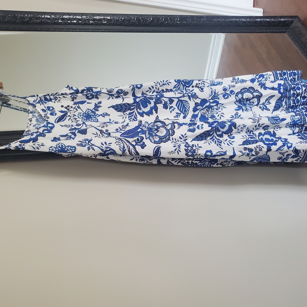 Cupshe Blue and White Floral Maxi Dress